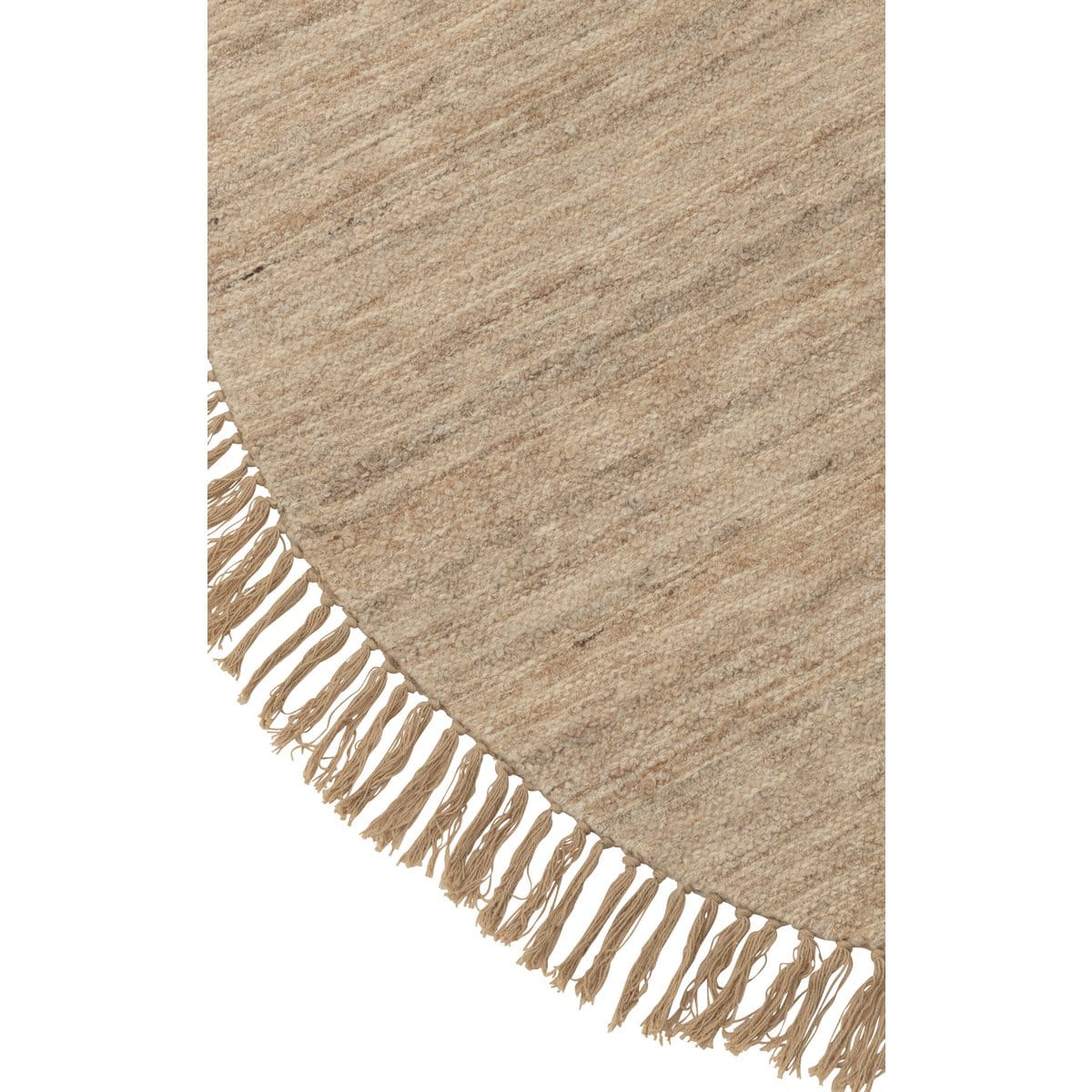 J-Line J-Line tapijt Rond + Franjes Tweekleurig - wol - beige - small