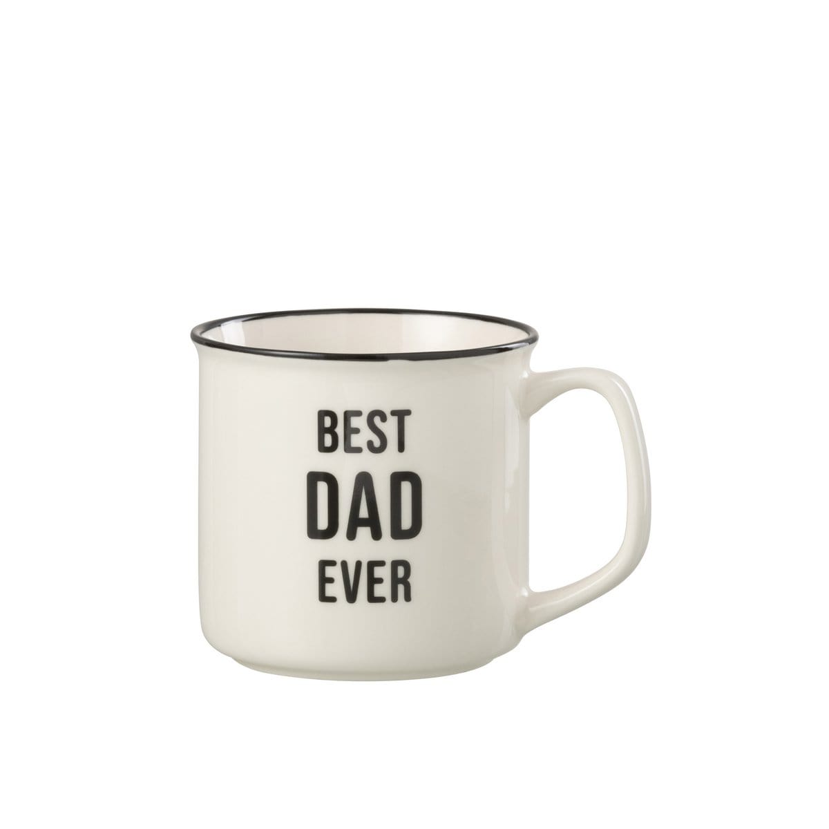 J-Line J-Line Tas Bericht Best Dad Porselein Wit / Zwart