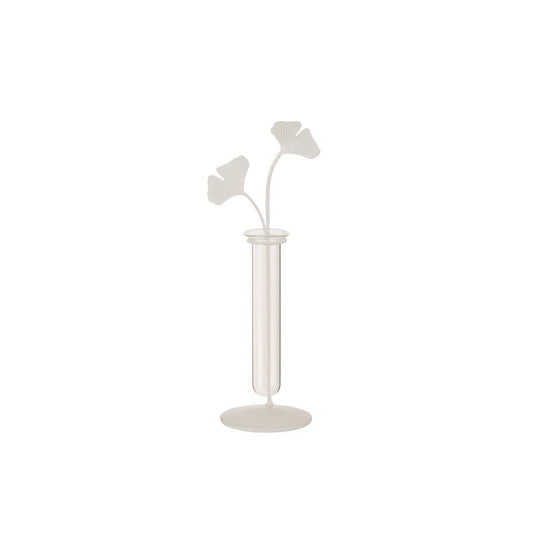 J-Line J-Line vaas 1 Houder Bloemen - metaal - wit - 30.50 cm hoog