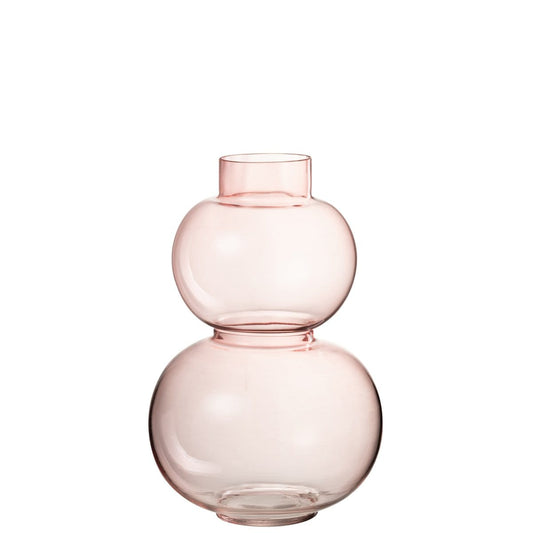 J-Line J-Line vaas Bol - glas - roze - small - 28.50 cm hoog