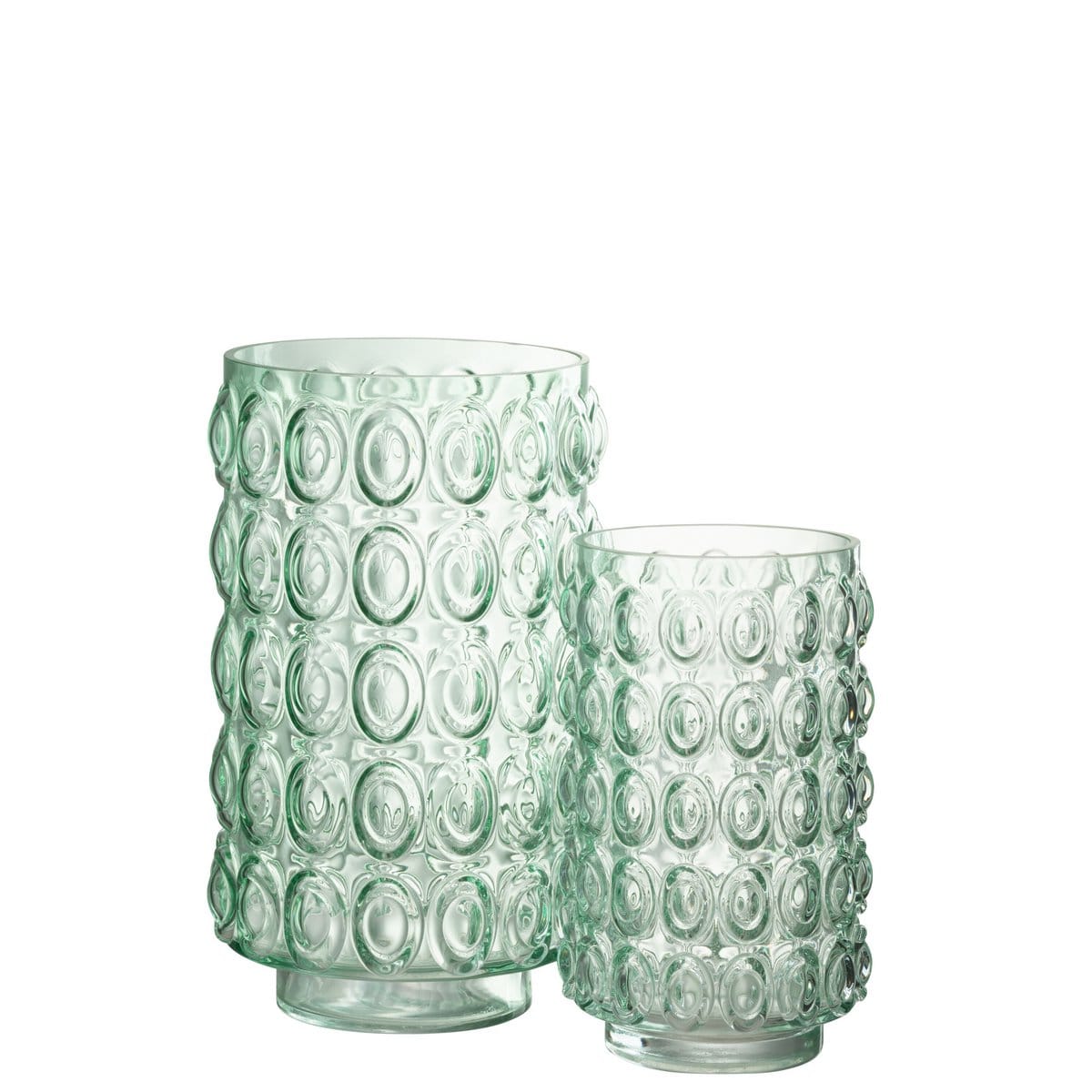 J-Line J-Line vaas Bubbels - glas - lichtgroen - large