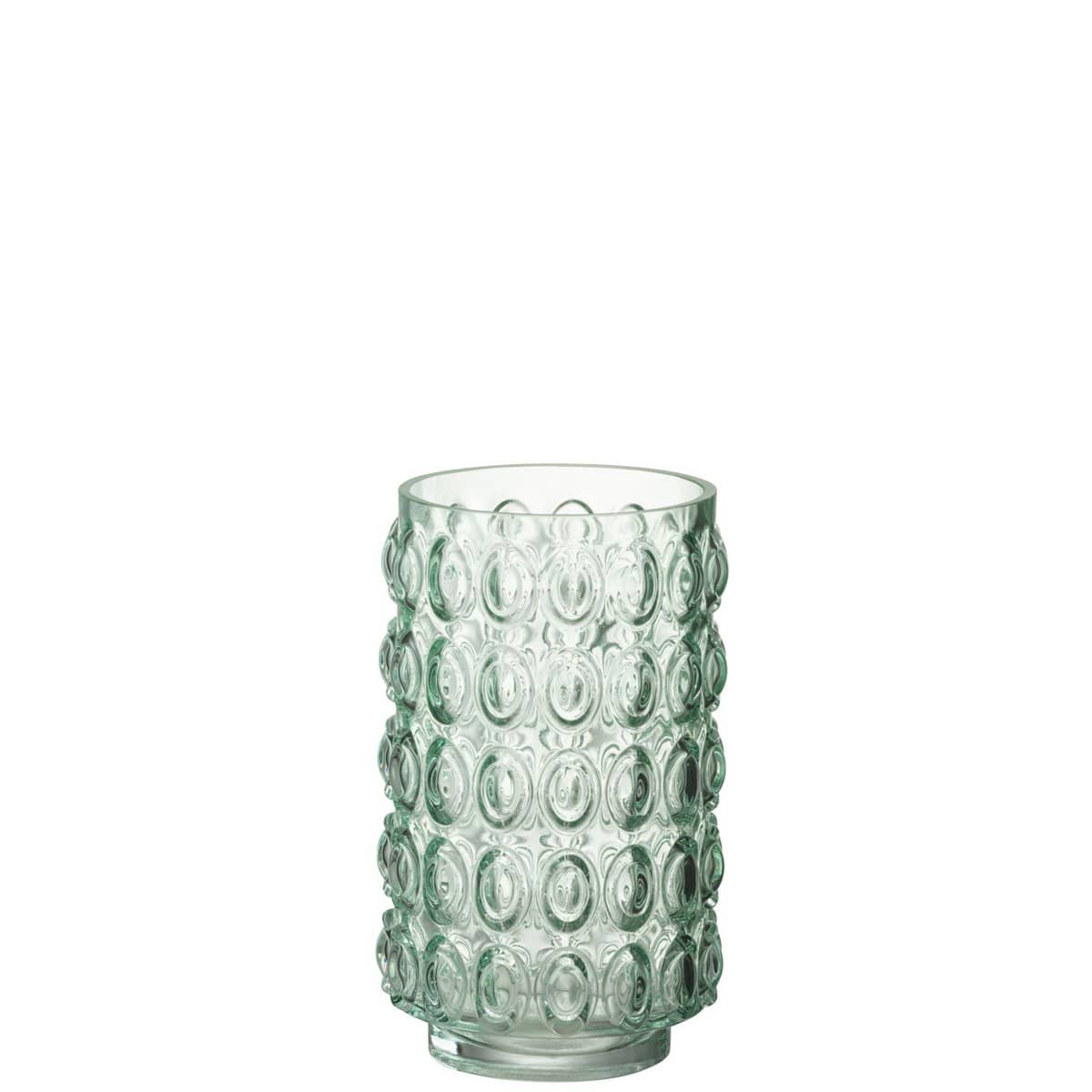 J-Line J-Line vaas Bubbels - glas - lichtgroen - small