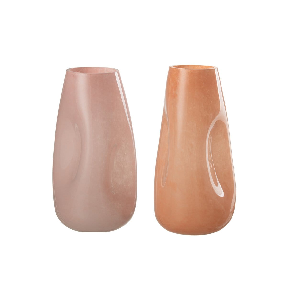 J-Line J-Line vaas Bult - glas - roze/oranje - large - 2 stuks