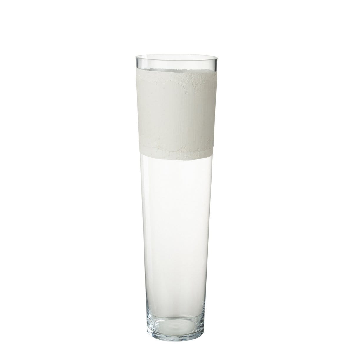 J-Line J-Line vaas Delph - glas - transparant/wit - large