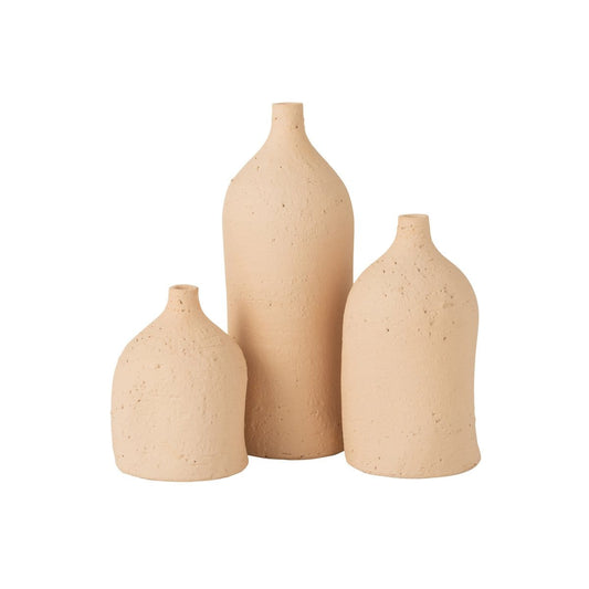 J-Line J-Line vaas Enya Fles - keramiek - beige - large