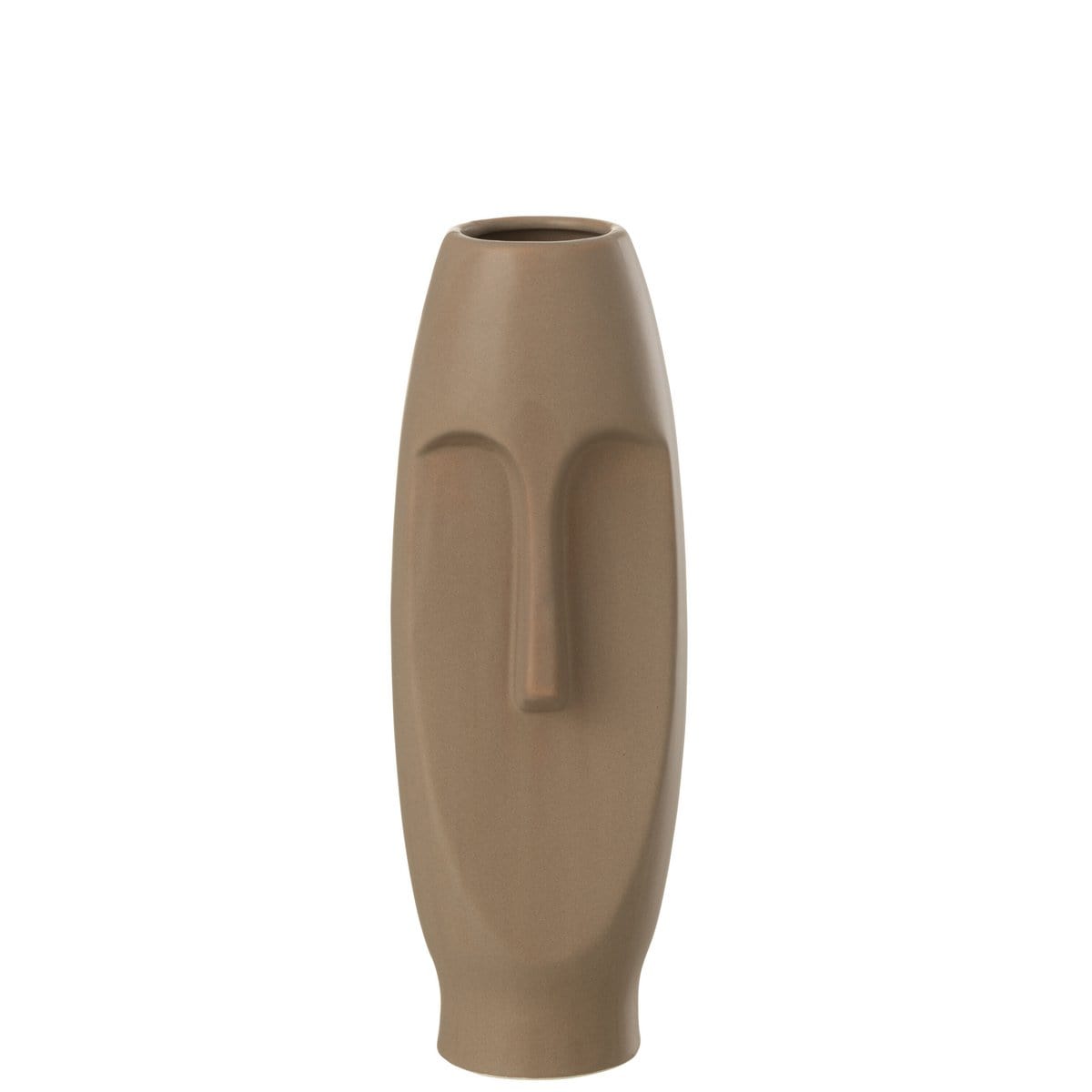 J-Line J-Line vaas Gezicht Terracotta - keramiek - bruin - medium