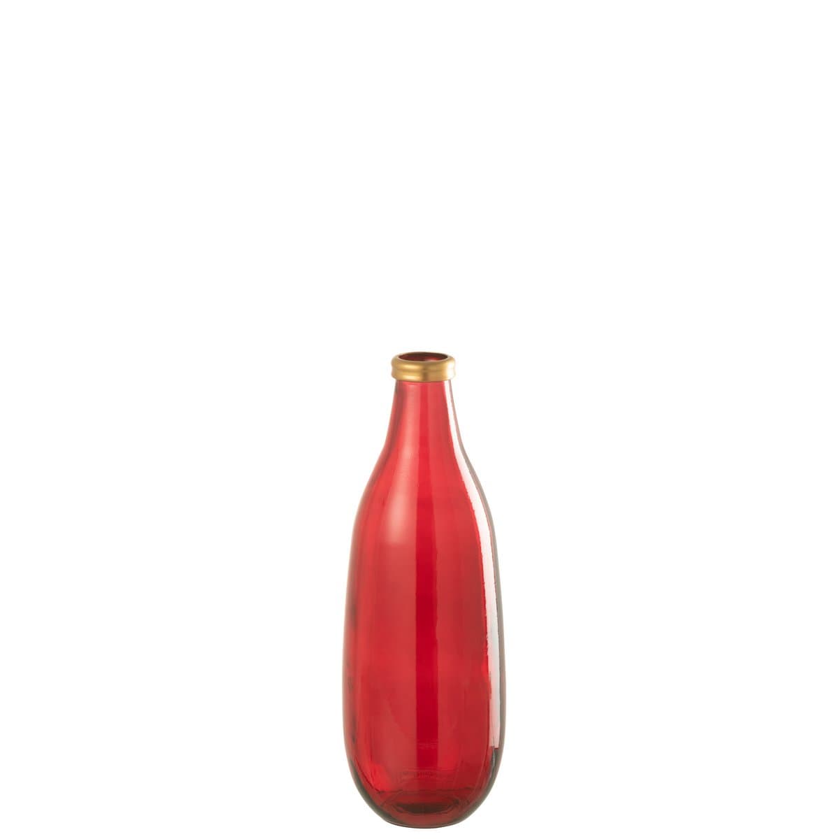 J-Line J-Line vaas Goud Boord - glas - rood - small