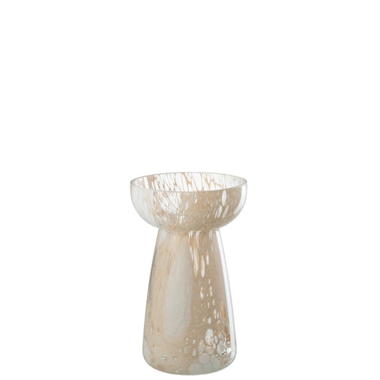 J-Line J-Line Vaas Hoog Draden Glas Beige/Wit Small