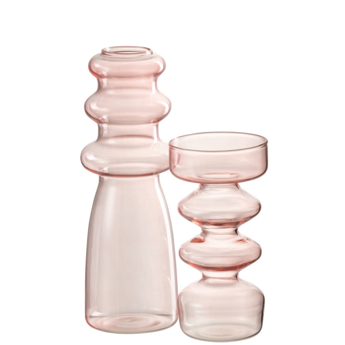 J-Line J-Line vaas Luna - glas - roze - large