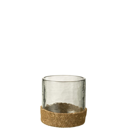 J-Line J-Line vaas Mand - glas/jute - transparant - medium