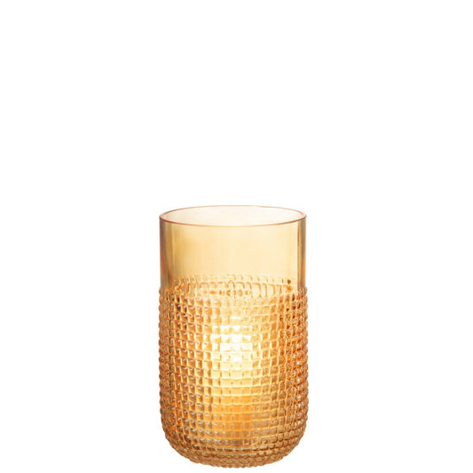 J-Line J-Line vaas Patroon - glas - oranje - small