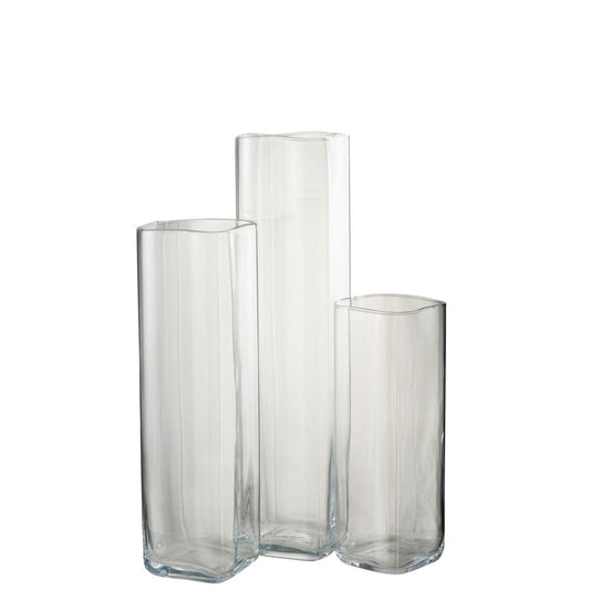 J-Line J-Line vaas Recht Vierkant - glas - transparant - L - 52.00 cm hoog