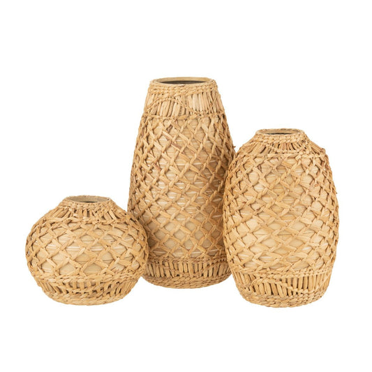 Vase J-Line Wites-bambou-naturel-grand format