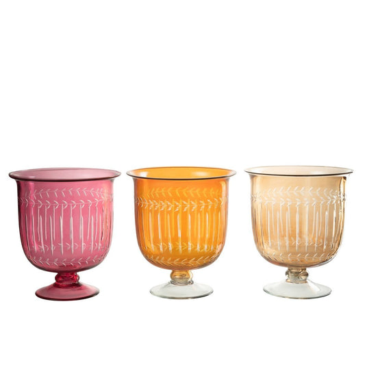 J-Line J-Line vaas Romeins Hals - glas - rood