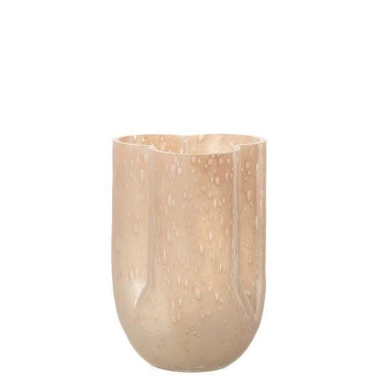 J-Line J-Line vaas Trikkie - glas - beige - 23.00 cm hoog