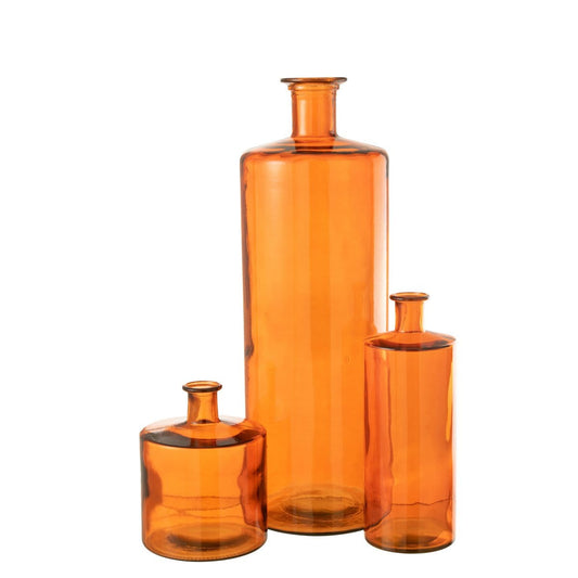 J-Line J-Line vaas Wijd - glas - orange - large