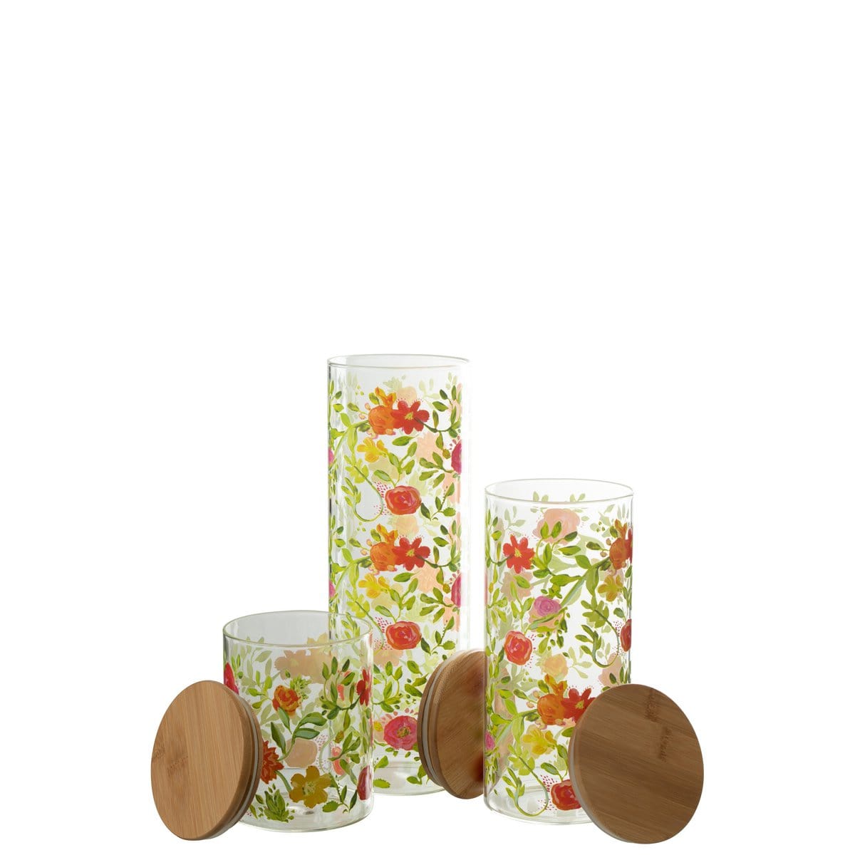 J-Line J-Line Voorraadpot Bloemen Glas Mix Large