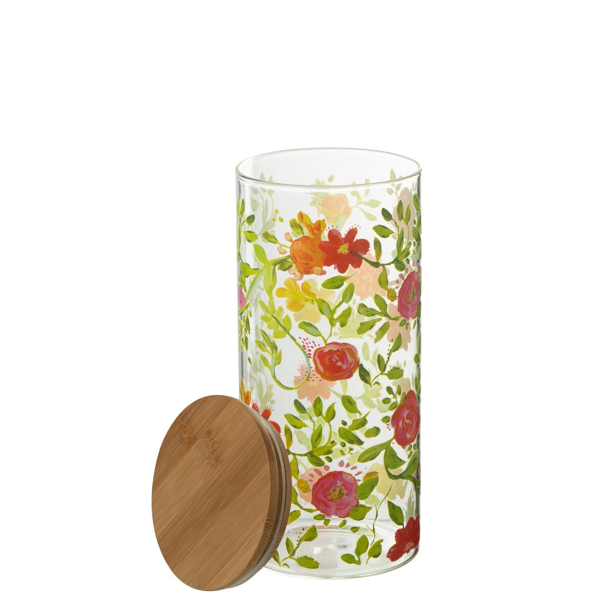 J-Line J-Line Voorraadpot Bloemen Glas Mix Medium