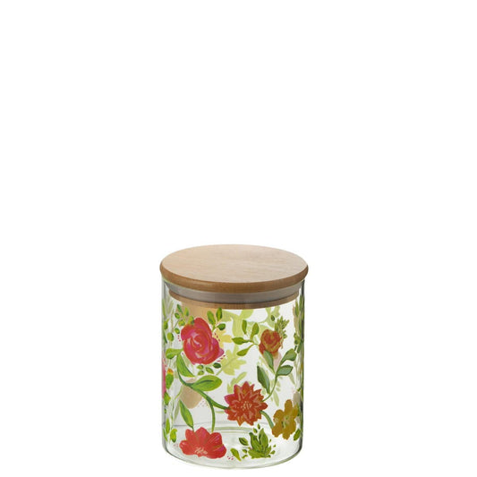 J-Line J-Line Voorraadpot Bloemen Glas Mix Small