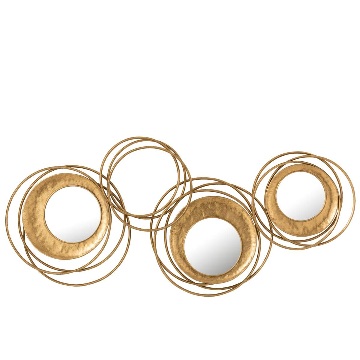 J-Line J-Line wanddecoratie Circles - ijzer/glas - goud