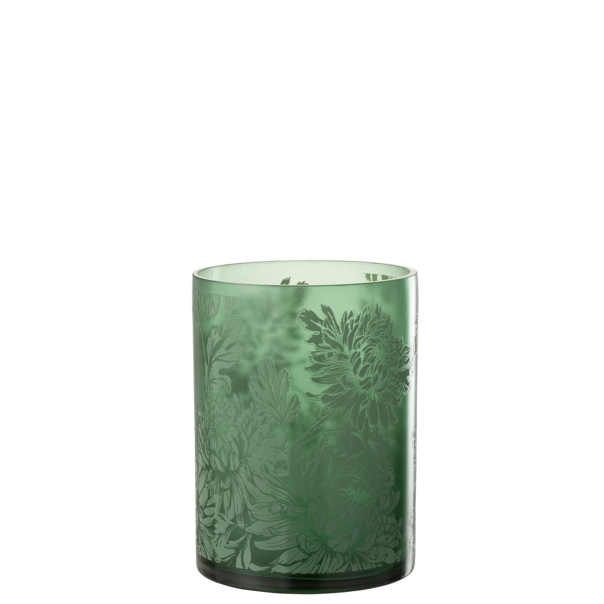 J-Line J-Line windlicht Bloemen - glas - groen - extra large