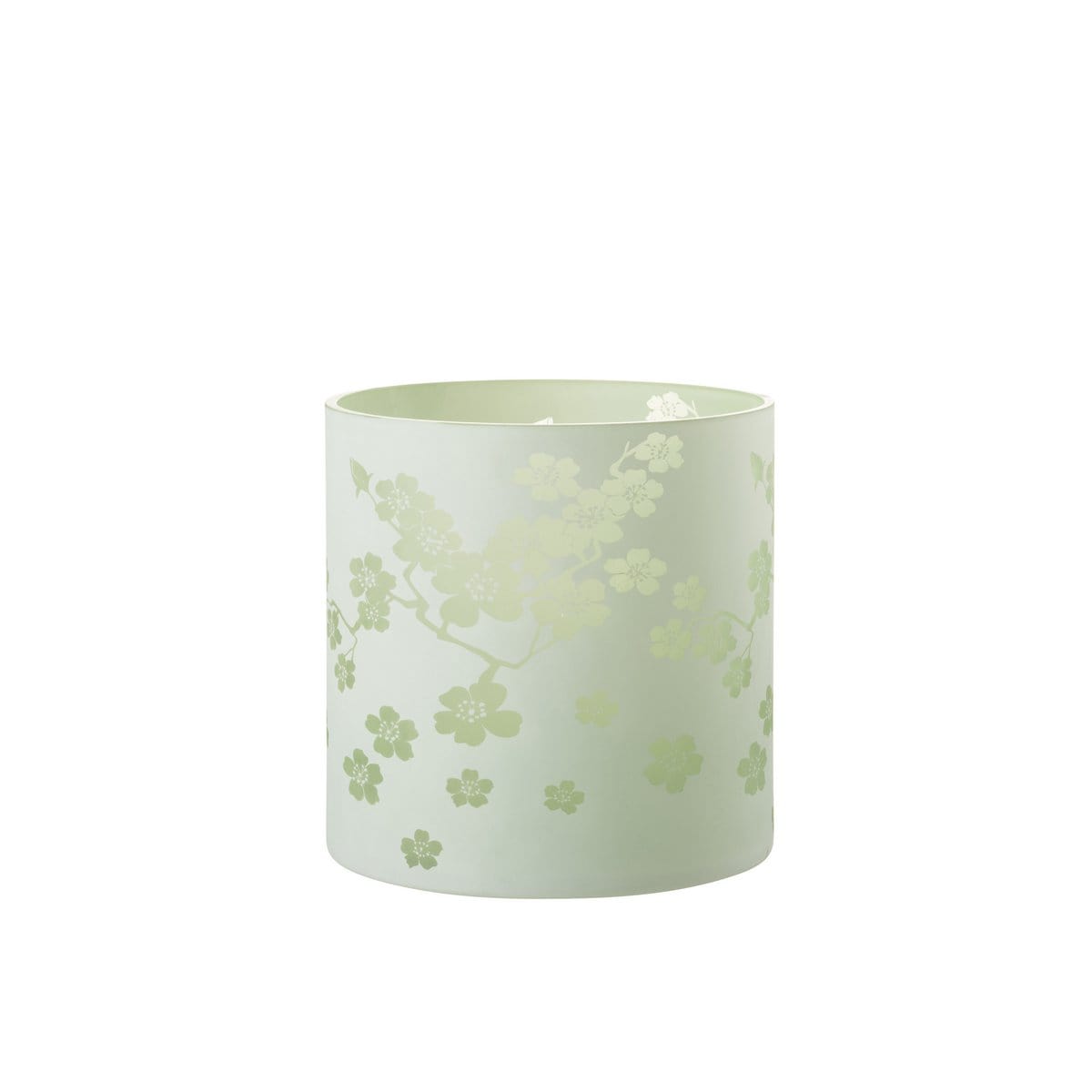 J-Line J-Line windlicht Bloemen -  glas - groen - extra large