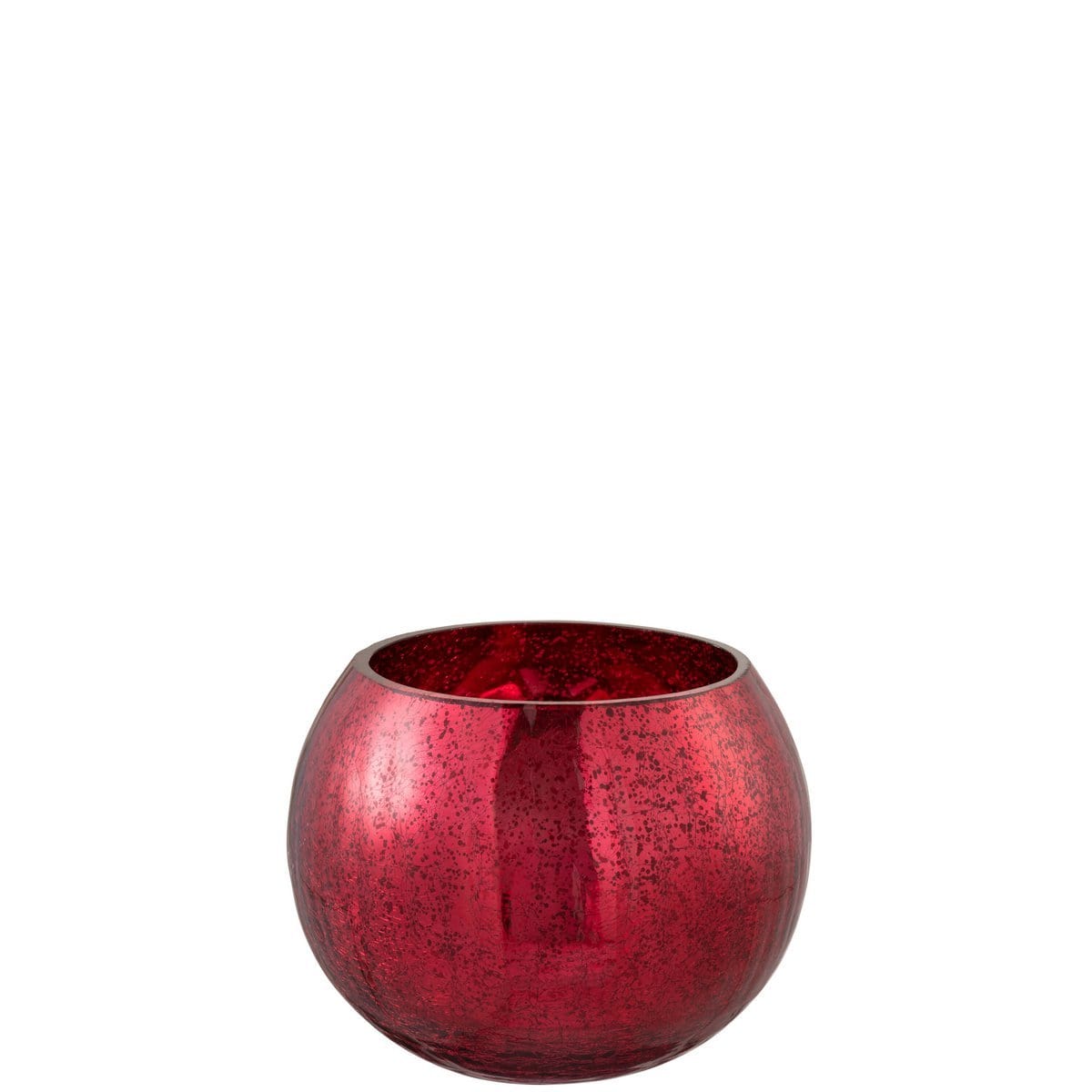 J-Line J-Line windlicht Bol Craquele - glas - rood - medium