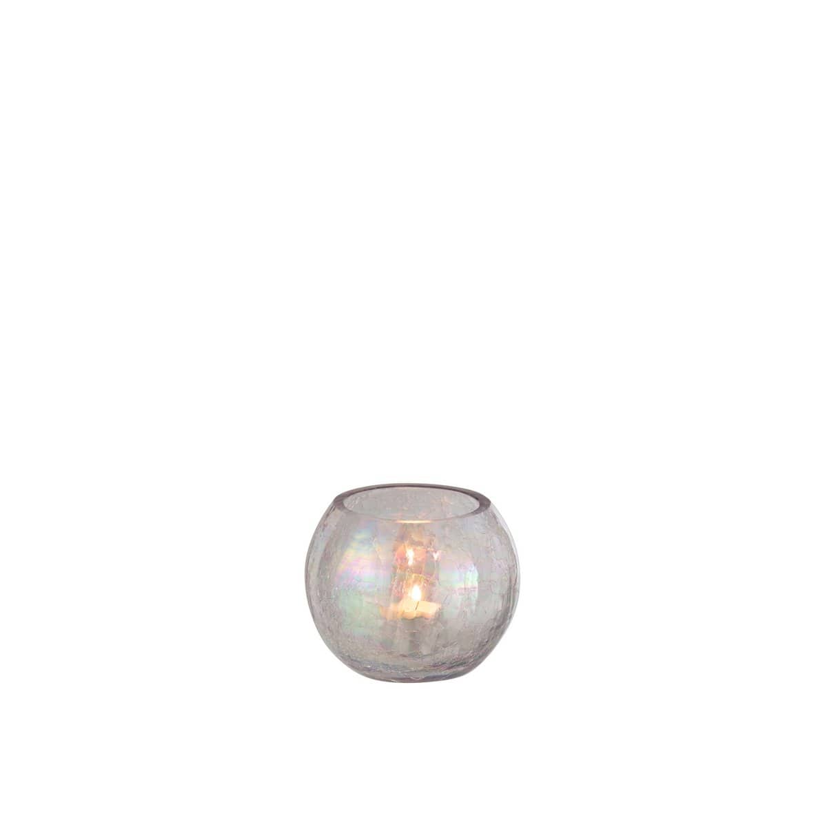 J-Line J-Line windlicht Bol Parel Effect - glas - paars - small