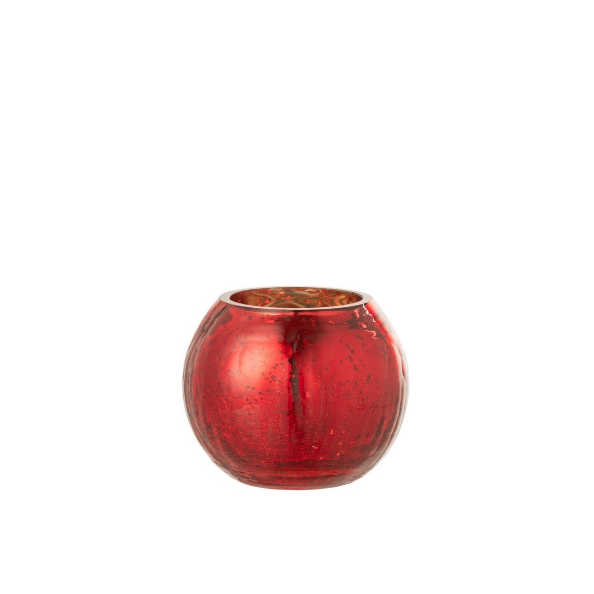 J-Line J-Line windlicht Bol Parel Effect - glas - rood - small - 2 stuks