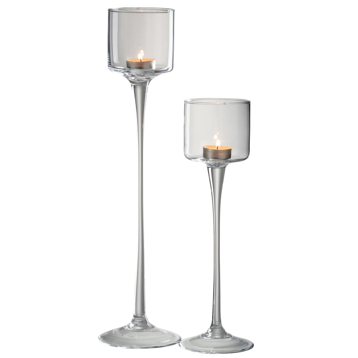 J-Line J-Line windlicht op voet - glas - transparant - large