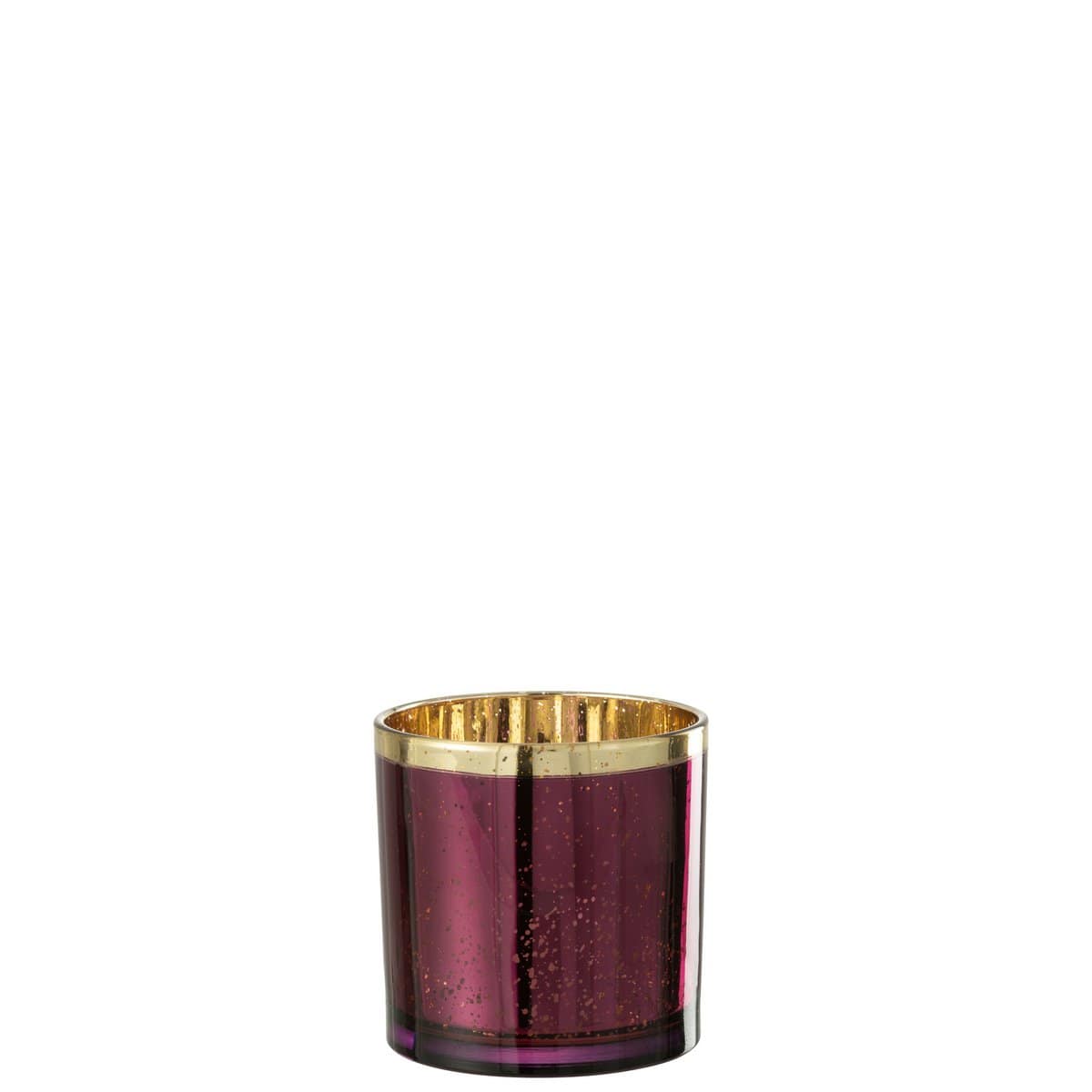 J-Line J-Line windlicht Rand - glas - goud/bordeaux - large