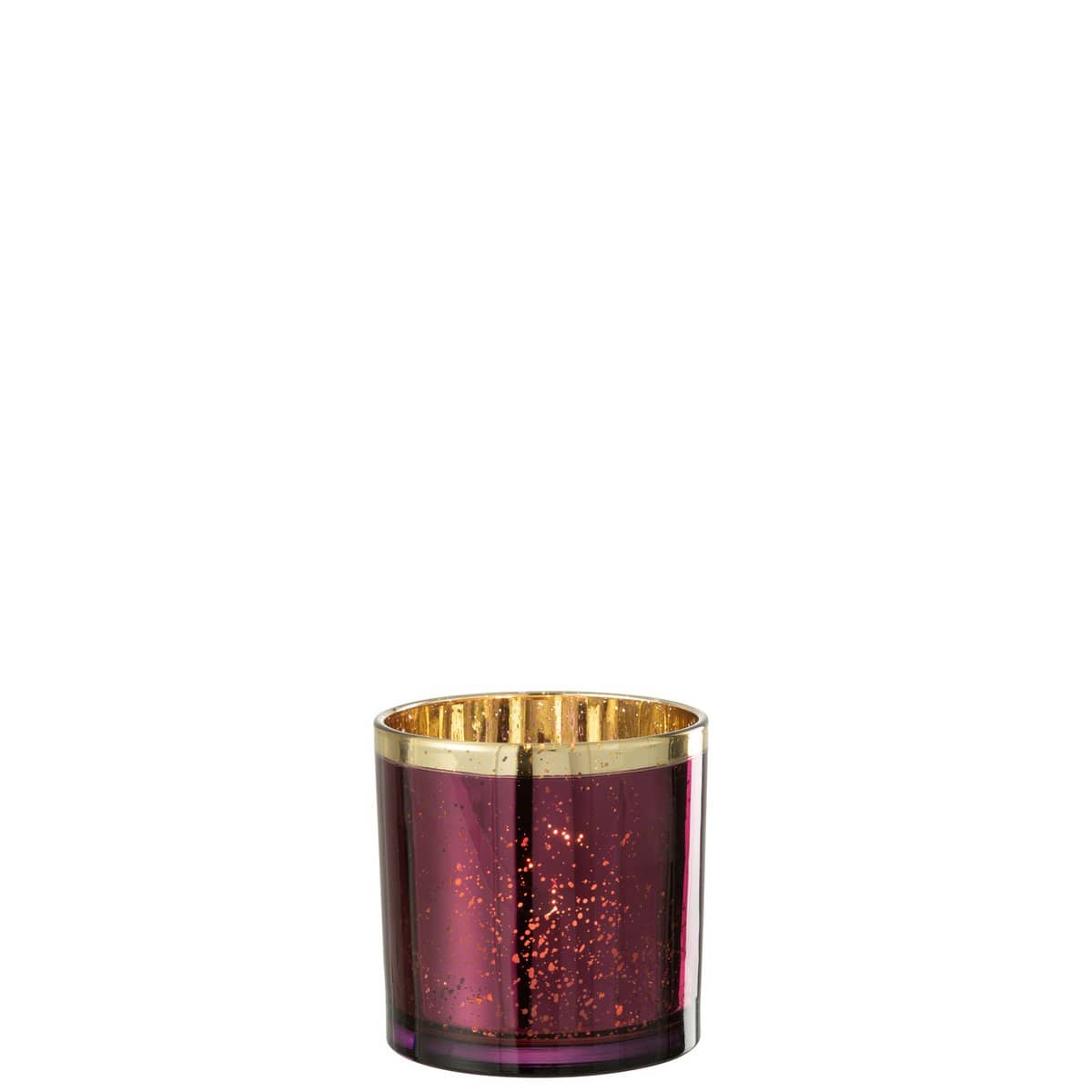 J-Line J-Line windlicht Rand - glas - goud/bordeaux - large