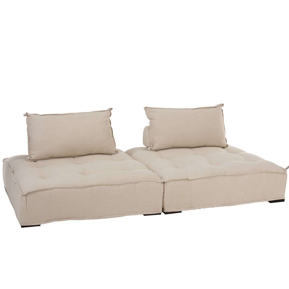 J-Line J-Line Zetel 1 Zit Poef Linnen Beige