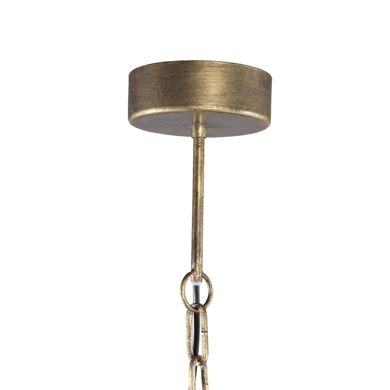 PTMD Katie Goudkleurige metalen hanglamp met bladeren L