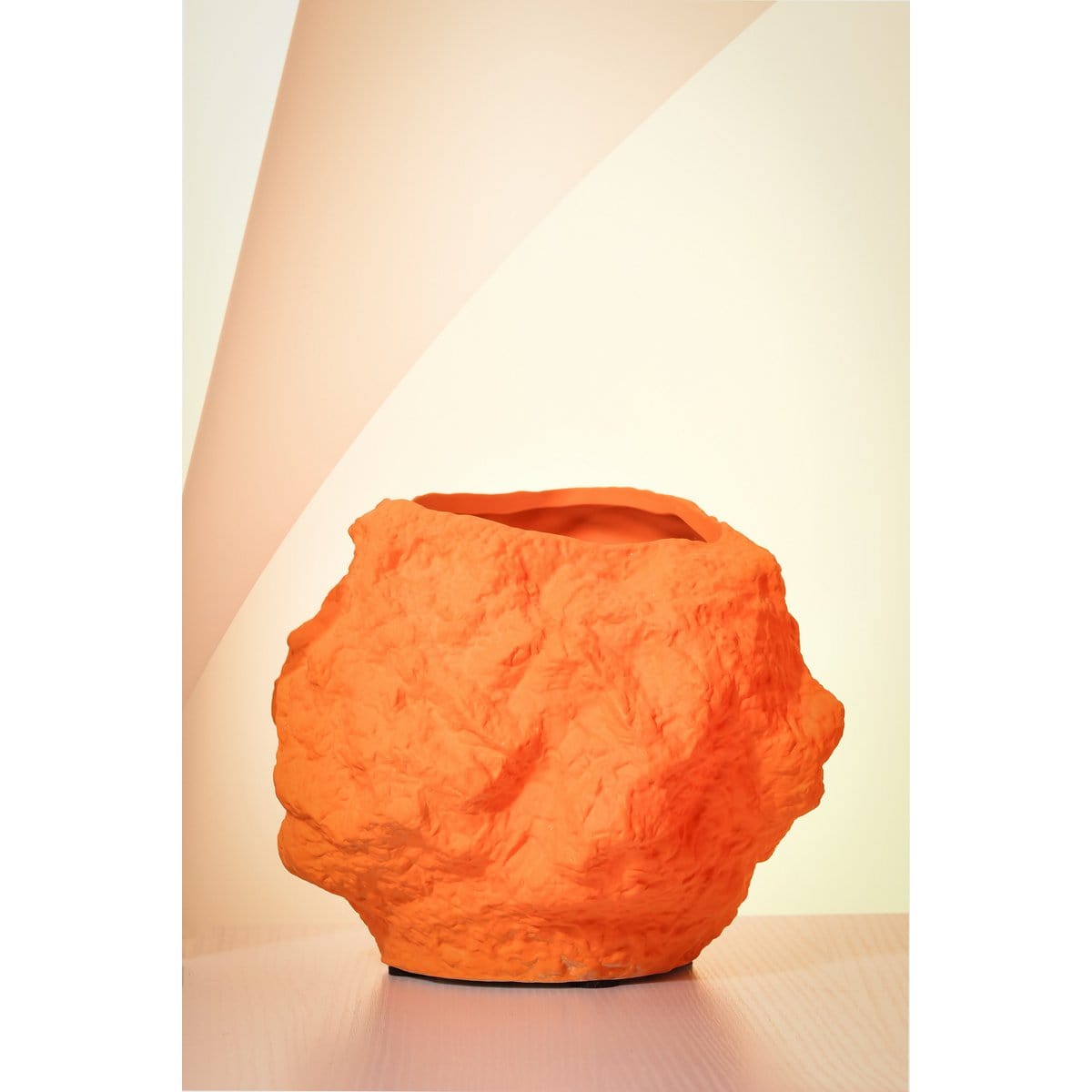 Element Accessories Keramiek vaas met rock look, in trendy oranje CHU20OR