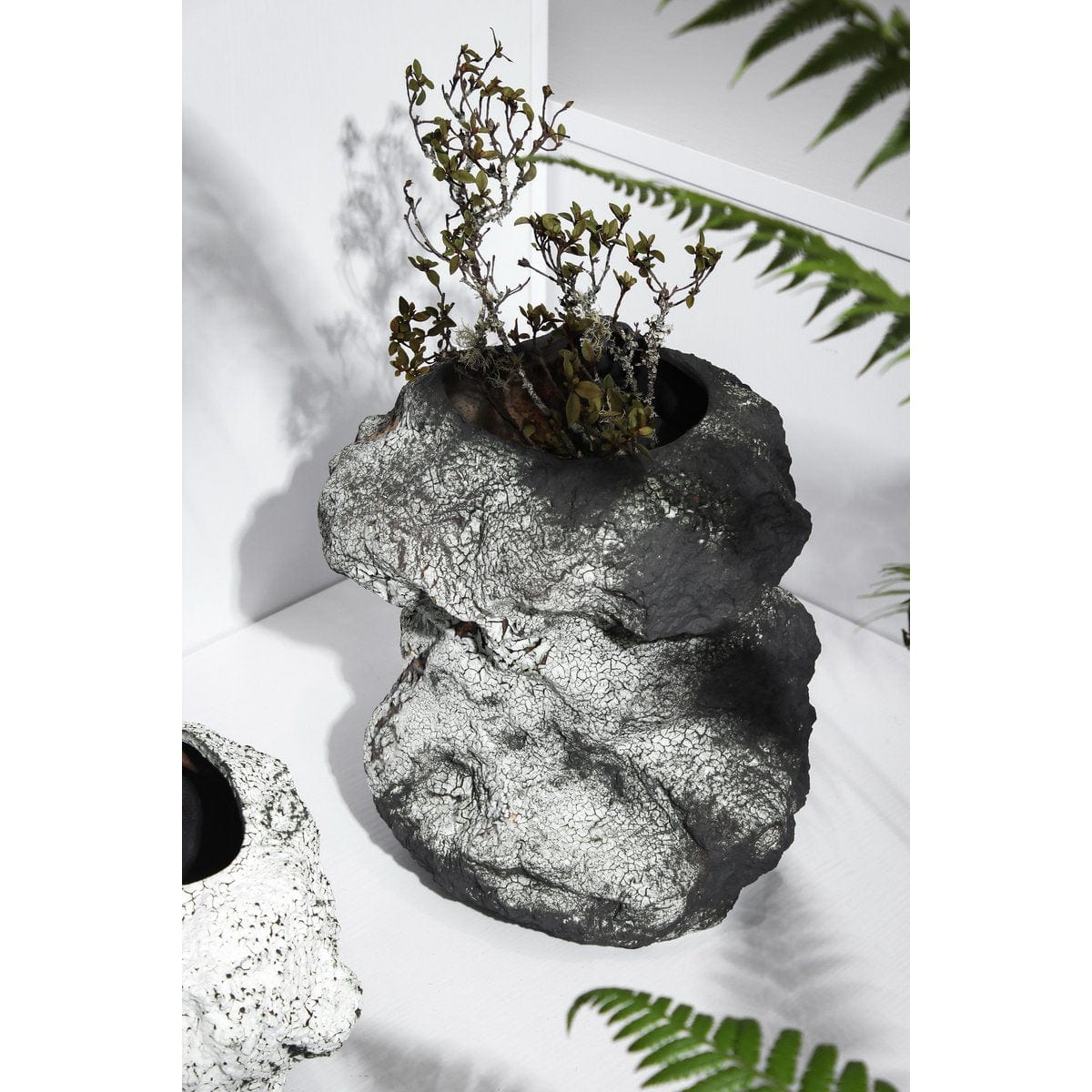 Element Accessories Keramische vaas m. look van rock, trendy natuurlijk design.CHU32ZW