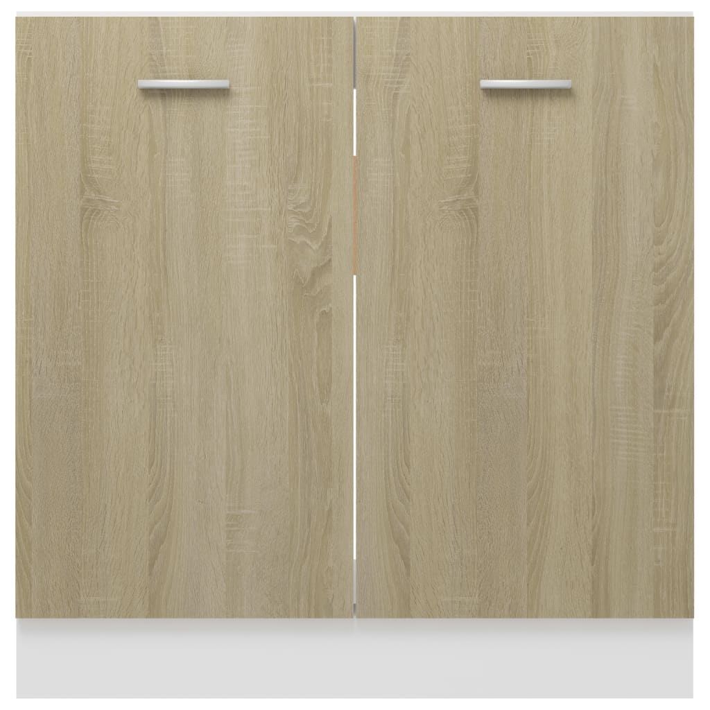 vidaXL Keukenkasten Wastafelonderkast 80x46x81,5cm bewerkt hout sonoma eikenkleurig