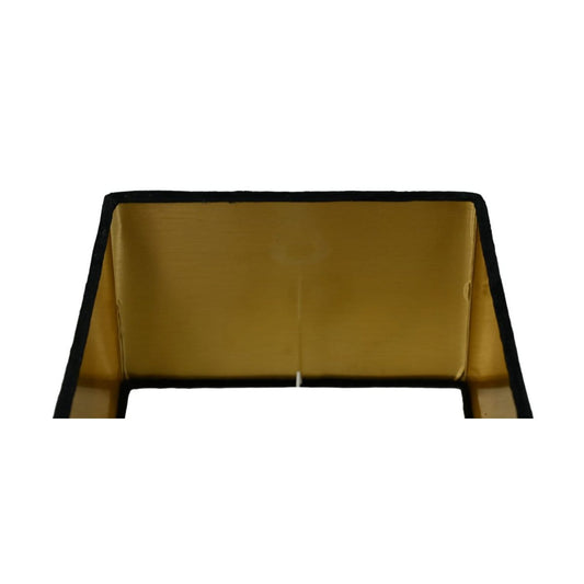 HSM Collection LaLampenkap Vierkant - 30x30x20 - Zwart/goud - Fluweel