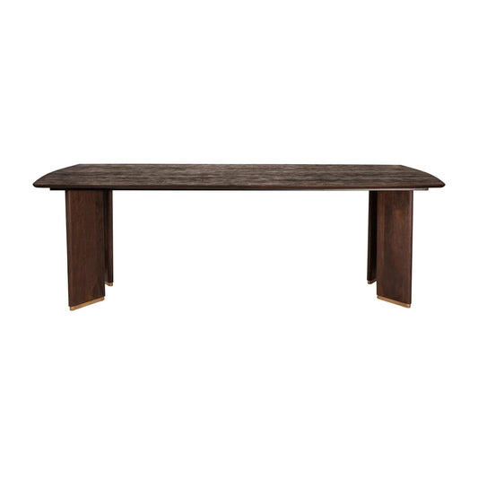 PTMD Liber Brown mangohouten eettafel 200cm gouden poot