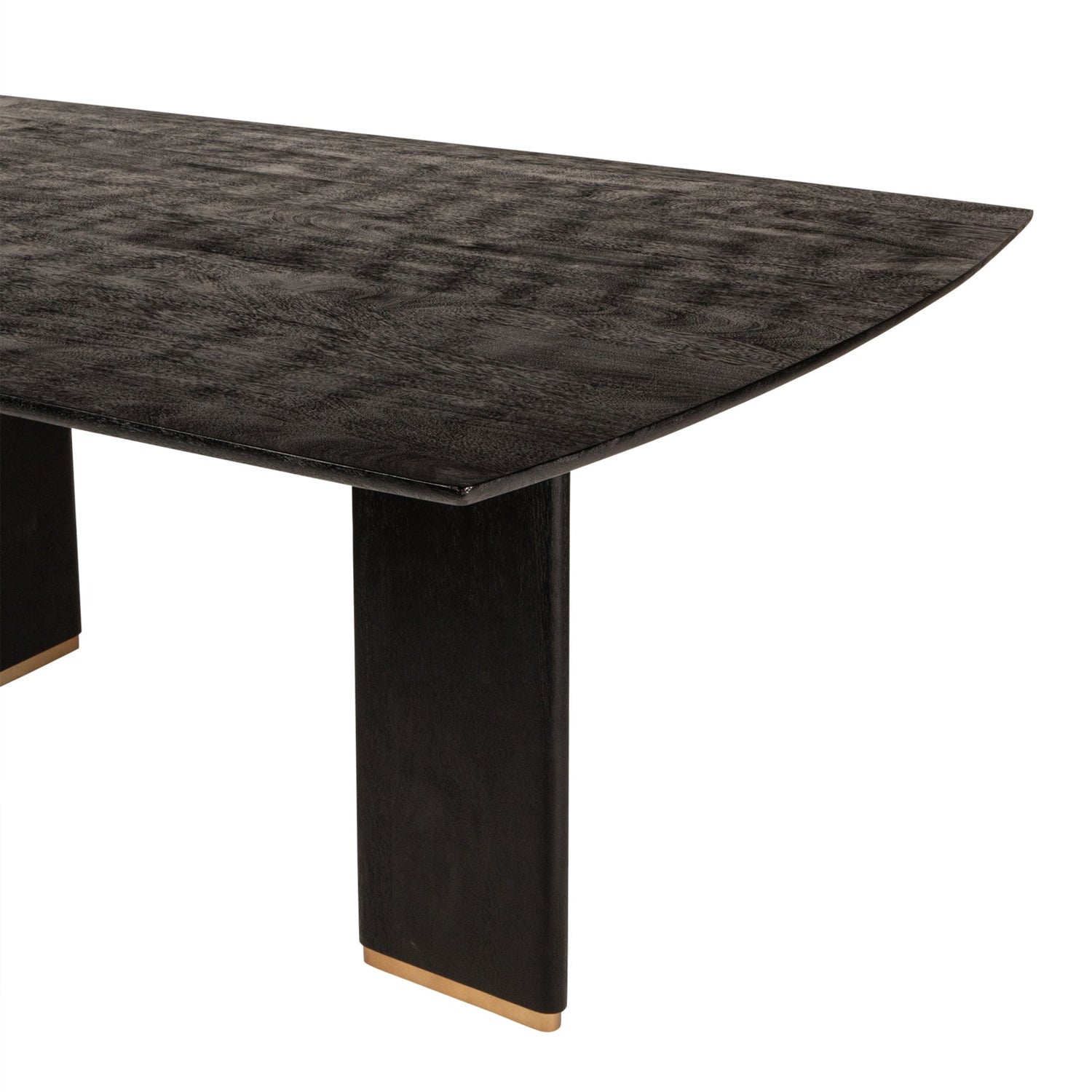 PTMD Liber Zwarte mangohouten eettafel 240cm gouden poot