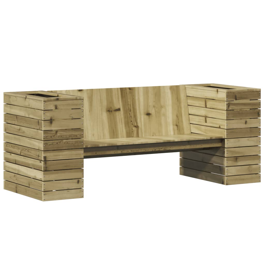 vidaXL Loungebanken Bankje met plantenbakken 167,5x60x65 cm grenenhout