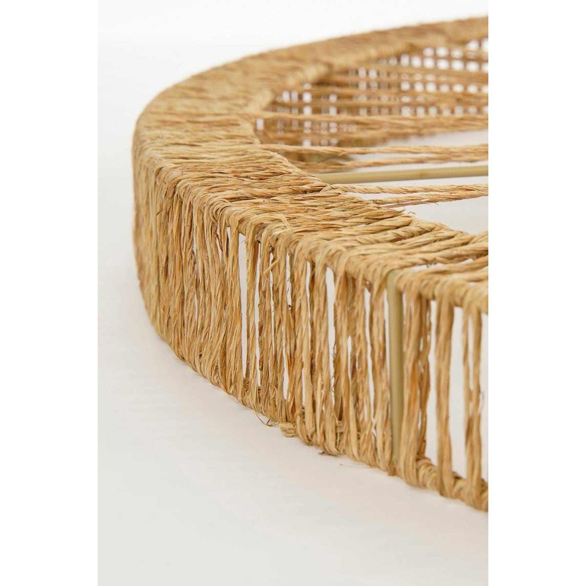 Mica Decorations Ludy Wandspiegel - H5 x Ø60 cm - Jute - Lichtbruin