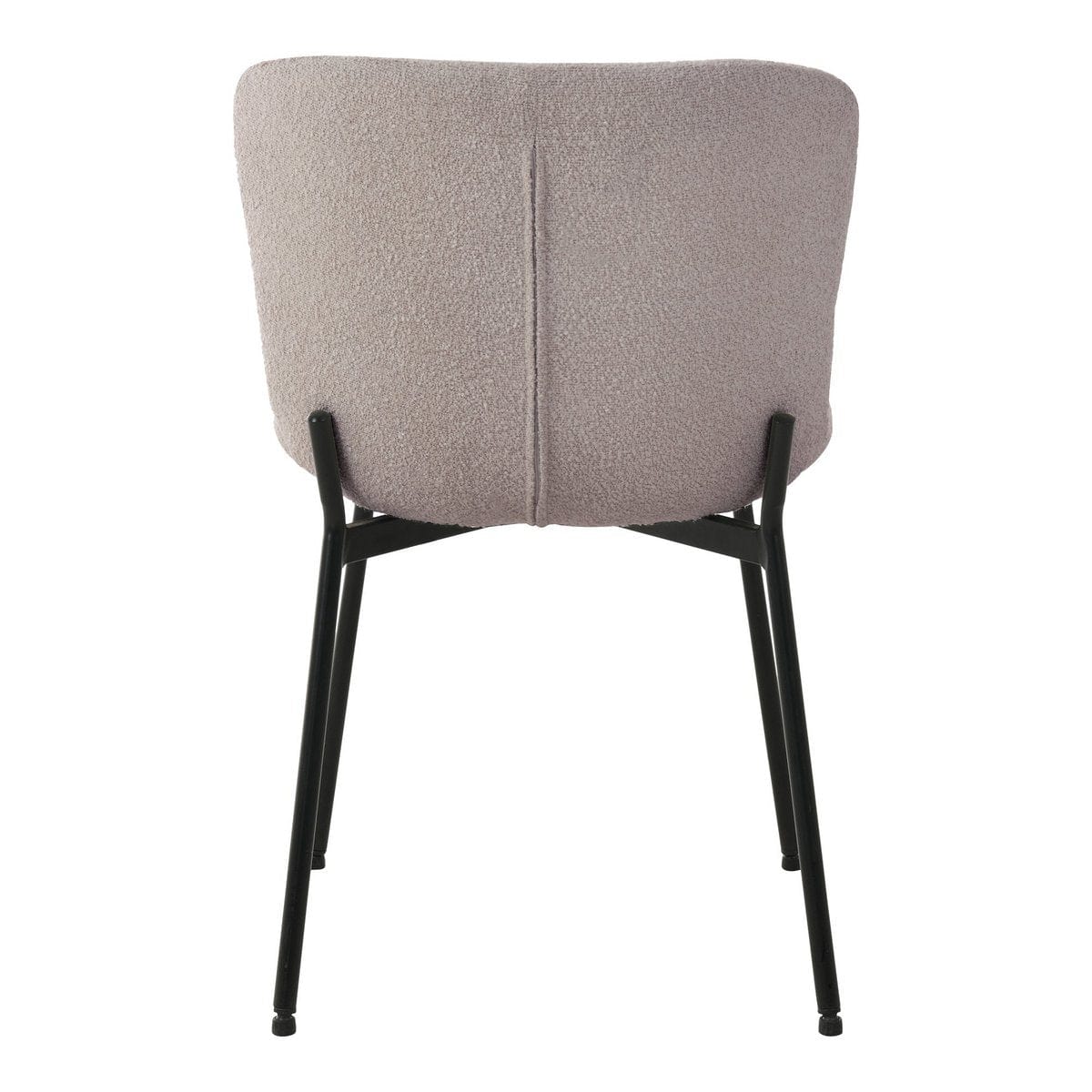 House Nordic ApS Maceda Dining Chair - Eetkamerstoel in bouclé, beige met zwarte poten - Set van 2