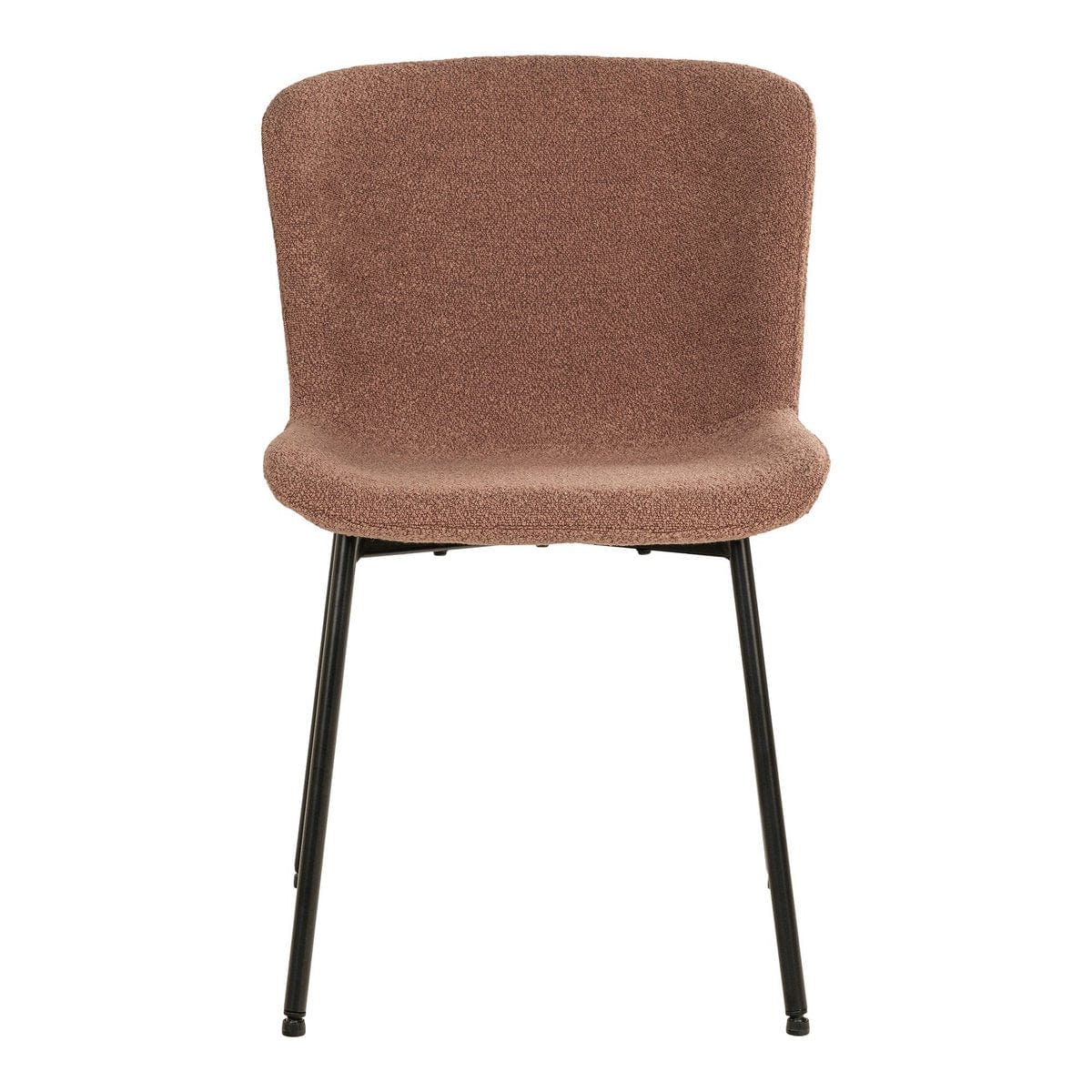 House Nordic ApS Maceda Dining Chair - Eetkamerstoel in bouclé, roest met zwarte poten - Set van 2