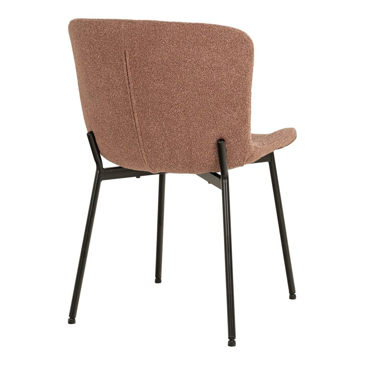 House Nordic ApS Maceda Dining Chair - Eetkamerstoel in bouclé, roest met zwarte poten - Set van 2