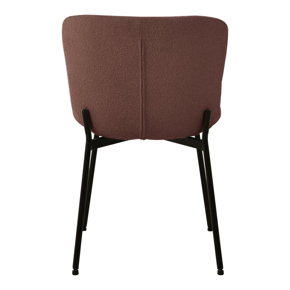 House Nordic ApS Maceda Dining Chair - Eetkamerstoel in bouclé, roest met zwarte poten - Set van 2