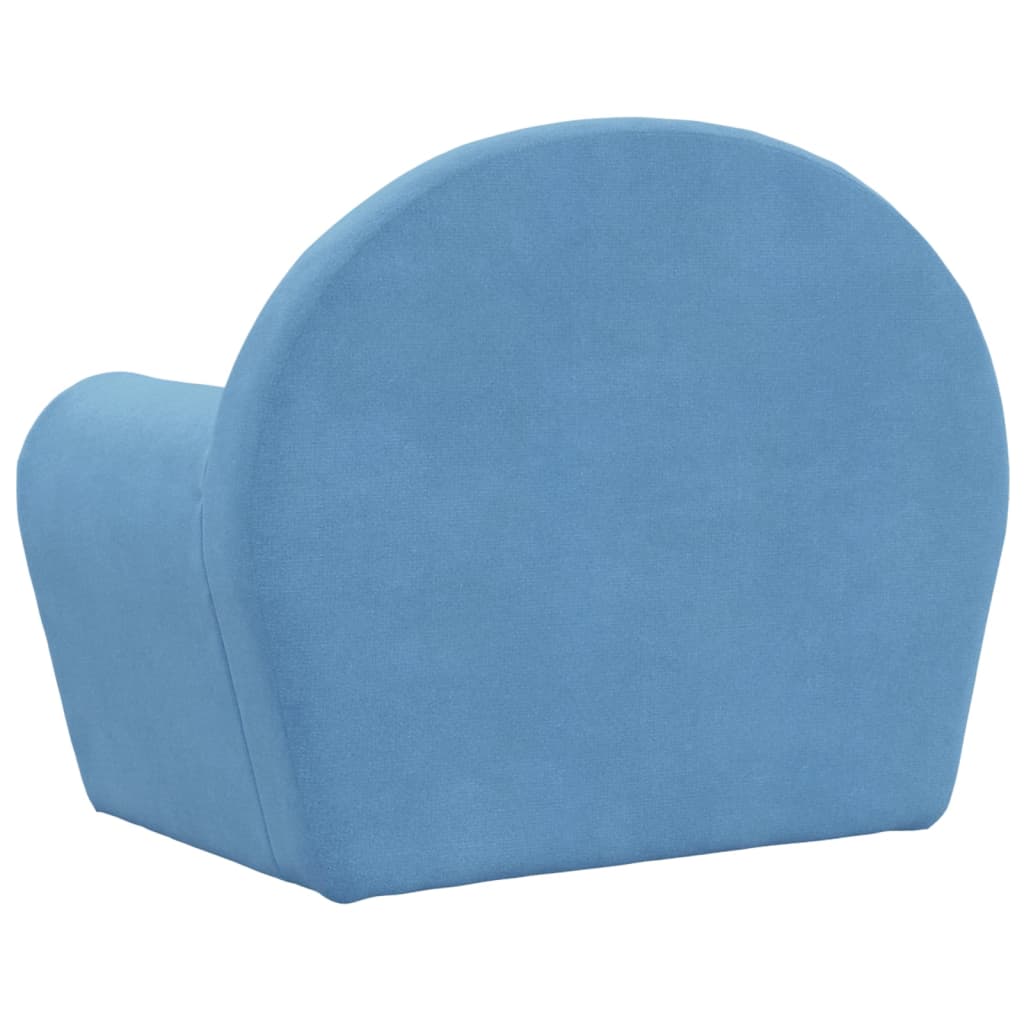 vidaXL Meubelen voor baby's & peuters Kinderslaapbank zacht pluche blauw