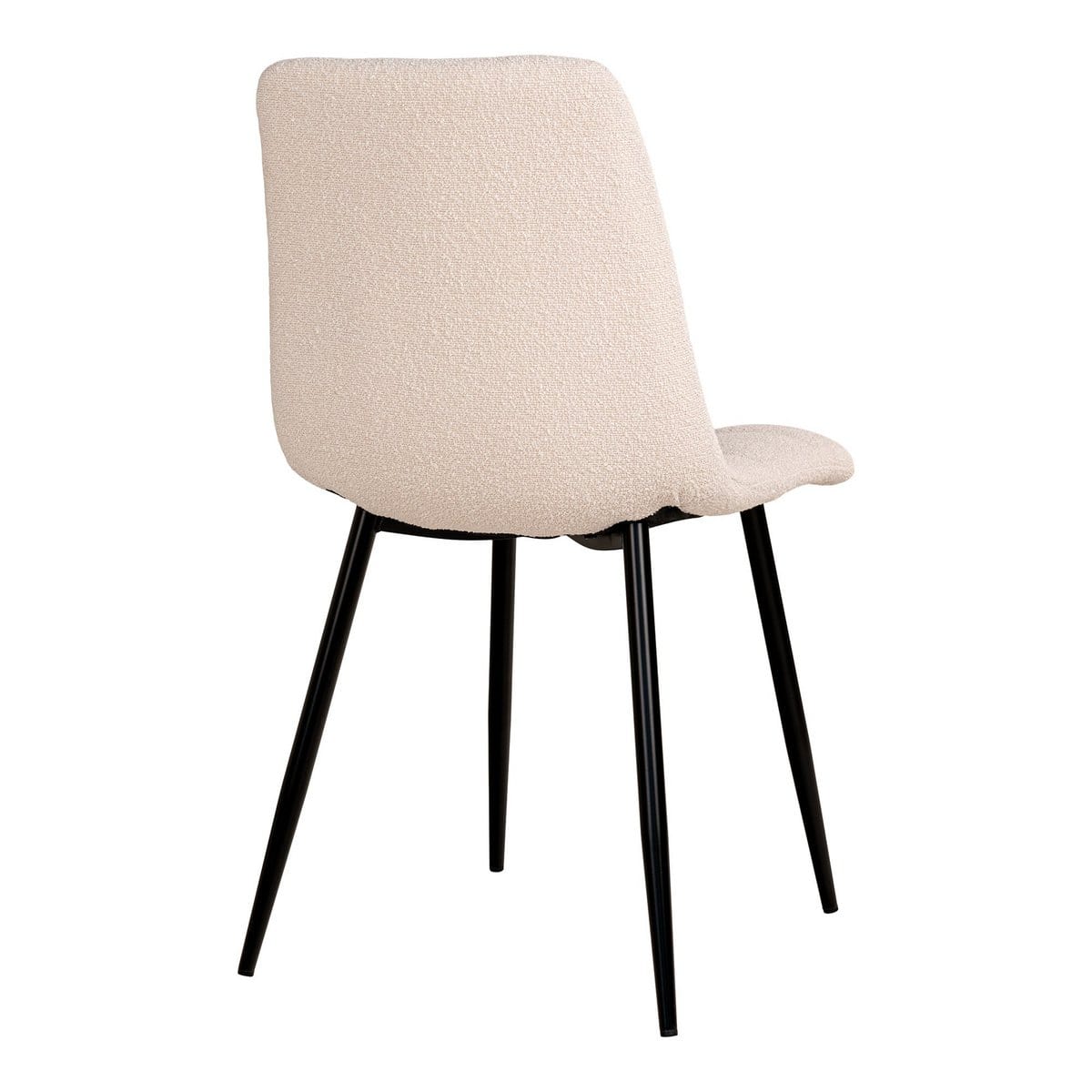 House Nordic ApS Middelfart Dining Chair - Eetkamerstoel in bouclé, wit met zwarte poten, HN1232 - set van 2