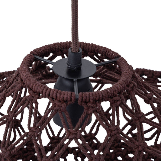 PTMD Milley Brown katoenen macramé hanglamp 2 lagen