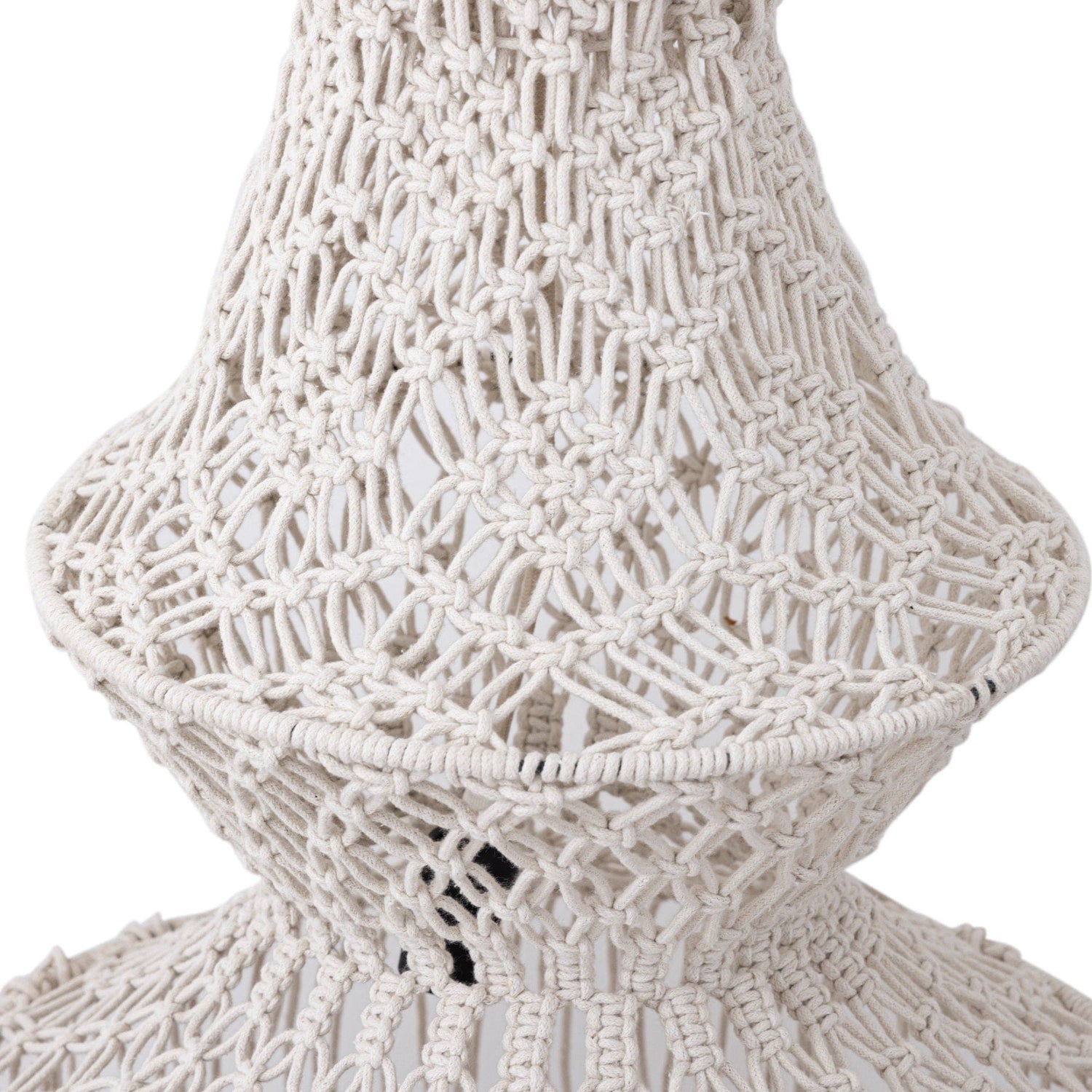 PTMD Milley Crème katoenen macramé hanglamp 6 lagen